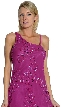 Broad Strap Short Party Dress — in Fuchsia Closeup