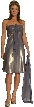 Empire Cut Front Sash V Neck Pary Dress