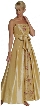A-line Ribbon Bow Beaded Prom Dress — in Gold color