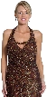 Halter Neck Knee Length Sequined Cocktail Dress — in closeup