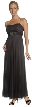 Empire Cut English Net Formal Dress — in Black/Black color