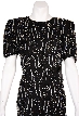 Round Neck Floral Sequined Cocktail Dress with Keyhole — in close-up