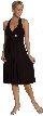 Halter Neck Pleated Party Dress — in Black