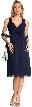 Knee Length Shirred Flower Party Dress