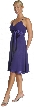 Spaghetti Strap Shirred Satin Bow Party Dress — in Purple