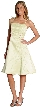 A-line Knee length Party Dress with Shimmery Floral Pattern — in Ivory color