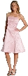 A-line Knee length Party Dress with Shimmery Floral Pattern — in White color