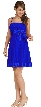 Shirred Spaghetti Straps Short Party Dress — in Royal Blue color
