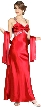 Bejeweled Halter Neck Formal Evening Dress — in Dark Red color