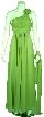 One Shoulder Floral Accent Pleated Formal Bridesmaid Dress — in Lime Green