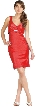 Figure Hugging Empire Cut Party Dress — in Red color