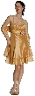 Gathered Neckline Prom Dress with Waist Flower — in alternative view