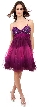 Spaghetti Straps 2 Tone Beaded Bust Short Formal Party Dress