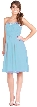 Shirred Party Dress with Spaghetti Straps — in Aqua color