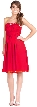 Shirred Party Dress with Spaghetti Straps — in Dark Red color