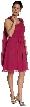 Single Shoulder Pleated Short Party with Flower Applique — in alternative view