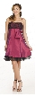 Mesh & Ribbon Prom Dress with Spaghetti Straps — in Plum