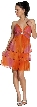 Two Tone Cascading Ruffled Party Dress