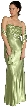 Pleated Bodice Empire Formal Prom Dress — in Lime Green color