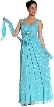 Broad Strapped Shimmer Prom Dress With Ornamental Brooch