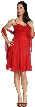 Spaghetti Strapped Chiffon Prom Dress with Waist Flower — in alternative view