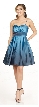 Shimmer Satin Spaghetti Prom Dress — in Teal