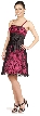Spaghetti Strap Party Dress with Mesh Overlay