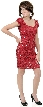 Fully Sequin Beaded Short Prom Dress — in Red/Black