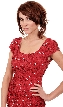 Fully Sequin Beaded Short Prom Dress — in closeup