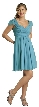 Modest Half Sleeves Pleated Short Party Dress