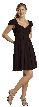 Modest Half Sleeves Pleated Short Party Dress — in Black