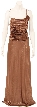 Shirred Bodice Formal Evening Dress — in Bronze