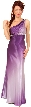 Two Tone Single Shoulder Satin Evening Dress