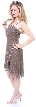 Spaghetti Straps Beaded Formal Dress with Sheer Mesh Jacket — in alternative image