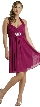 Halter Neck Shirred Short Bridesmaid Party Dress