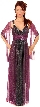 Two Tone Metallic Print Long Formal Evening Dress — in alternative image