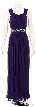Shirred Empire Cut Formal Evening Dress — in Purple