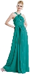 Halter Neck Tie Shirred Formal Bridesmaid Dress