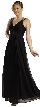 Ruched Twist Knot Bust Long Formal Evening Dress — in Black