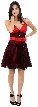 Short Sequined Party Dress with Removable Sash