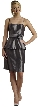 Spaghetti Strapped Pencil Shirt Dress  — in Dark Silver