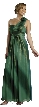 Two toned Single Shoulder Empire Cut Formal Dress