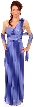 Two toned Single Shoulder Empire Cut Formal Dress — in alternative image