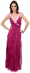 V-Neck Two Tone Long Formal Bridesmaid Dress