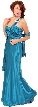 Single Shouldere Pleated Bodice Formal Evening Gown  — in alternative image