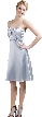 Glossy Short Prom Dress with Flower Applique