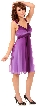 Twist  Knot Bust Ombre Short Party Dress  — in Purple