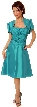 Short Pleated Taffeta Party Dress with Matching Jacket