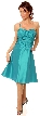 Short Pleated Taffeta Party Dress with Matching Jacket — in alternative image