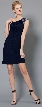 One-Shoulder Elegant Cocktail Dress — in Navy